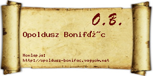 Opoldusz Bonifác névjegykártya